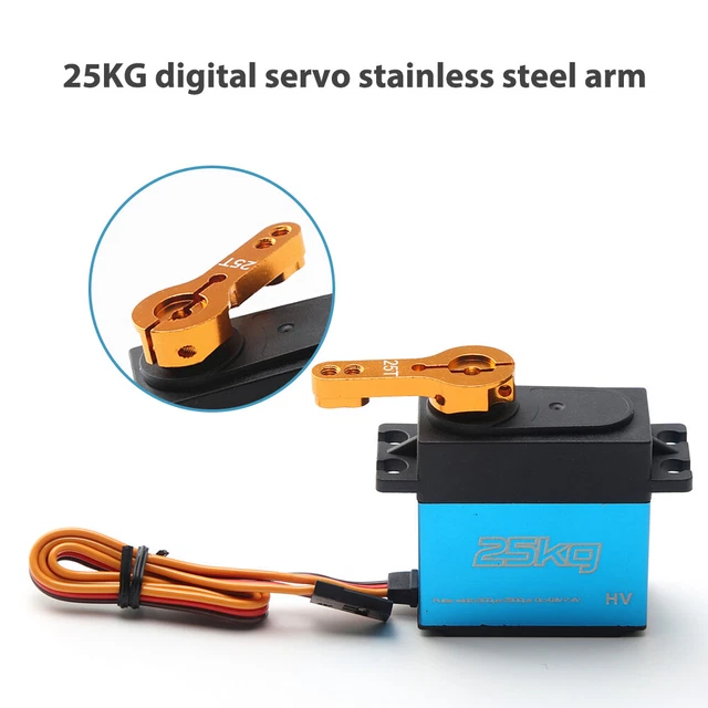 25kg Digital Servo 1/8 1/10 1/12 Scale RC Car Manipulator Metal Gear 25t Arms