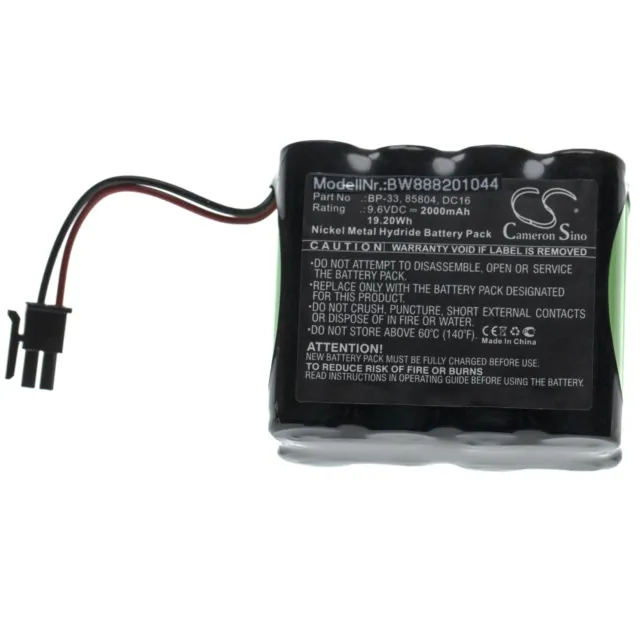 Batterie 2000mAh pour Martel BetaGauge 330, 85804, BP-33, DC16