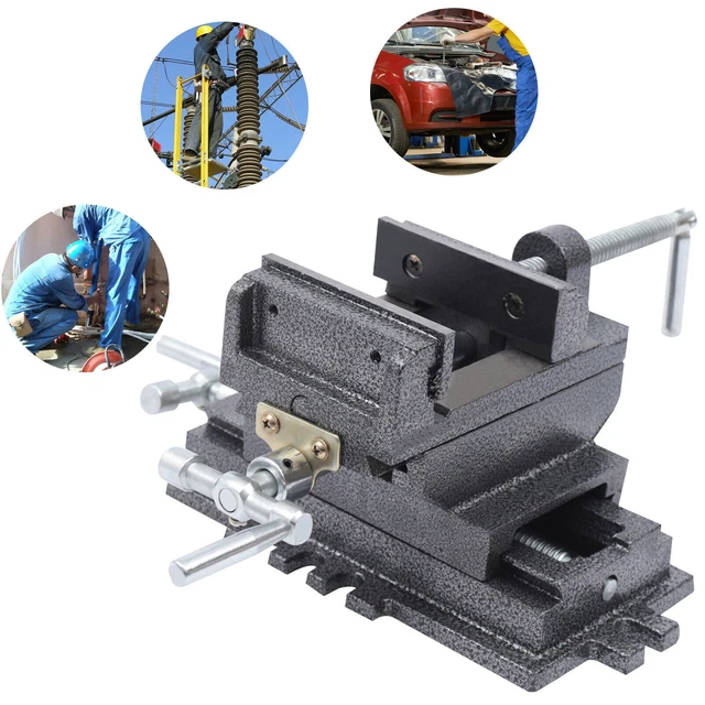 4" Cross Slide Vise Drill Press Metal Milling 2 Way X-Y Clamping Vise Heavy Duty