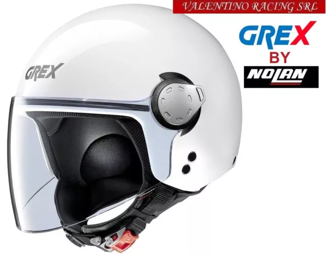 CASCO DEMI JET GREX G3.1 E KINETIC METAL WHITE BIANCO S 56 Cm MADE IN ITALY