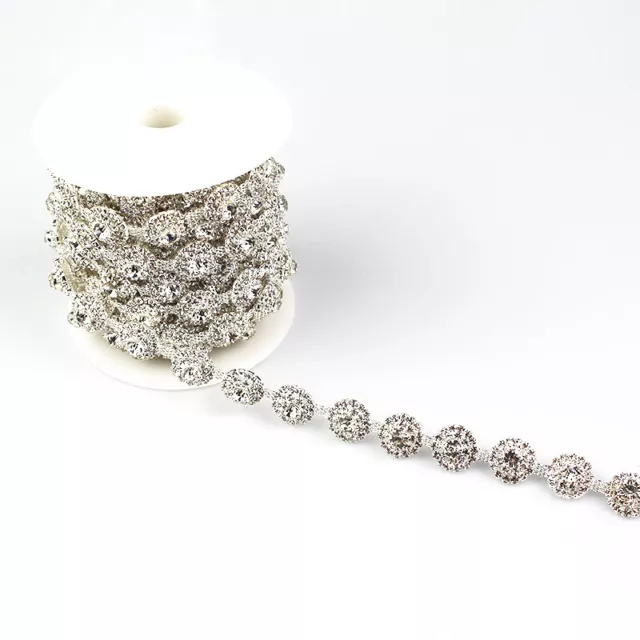 90cm Rhinestone Trim Shiny Crystal Diamante Chain Applique Wedding Decor Craft