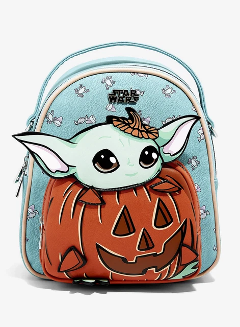 Bioworld Star Wars Mandalorian Grogu Jack O' Lantern Convertible Mini Backpack