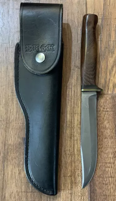 Brusletto Geilo Knife Made in Norway 5-7/8" Blade Wood Handle Buck Sheath