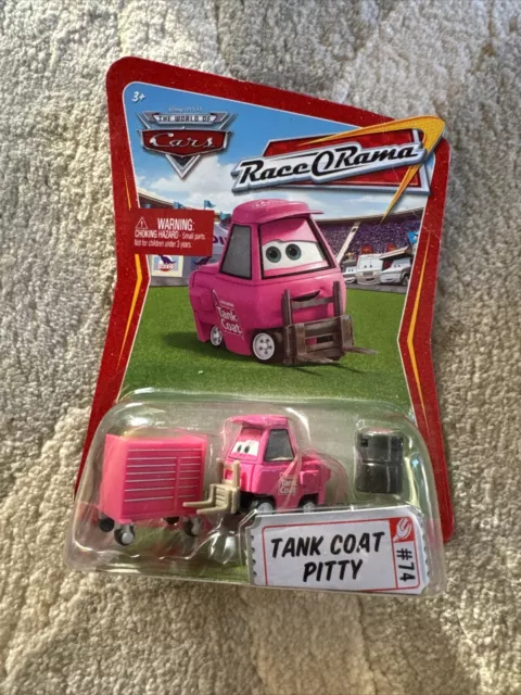 Race O Rama Disney Pixar Cars Movie Tank Coat Pitty Pink Die Cast Toy Car #74