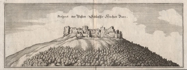 Chateau Du Haut-Barr Castello Hohbarr Saverne Incisioni Merian Engraving
