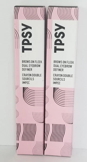 Lot of 2 TPSY BROWS ON FLEEK DUAL EYEBROW - DARK MOCHA NIBS -NEW 2X