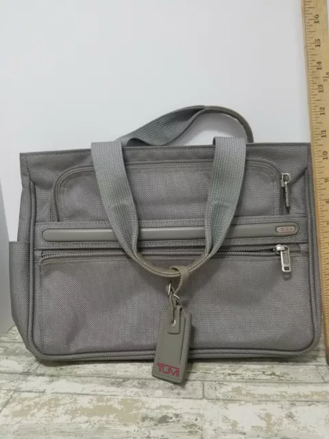 TUMI Ballistic Nylon Messenger Briefcase Gray Bag Laptop used