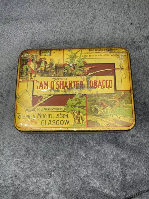 Vintage Stephen Mitchell & Son Tam O' Shanter Tobacco Tin (Empty)