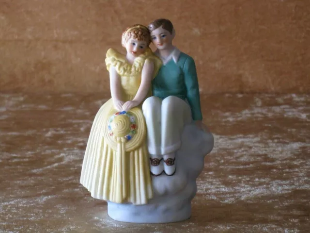 The Danbury Mint "Norman Rockwell" Porcelain Collectible ~ "Young Love" 1989