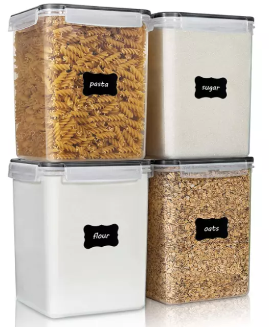 EXTRA LARGE WIDE & DEEP Food Storage Airtight Containers [Set of 4