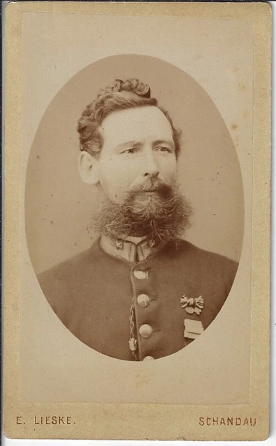 CDV Atelier E. Lieske, Schandau, Soldat, um 1870