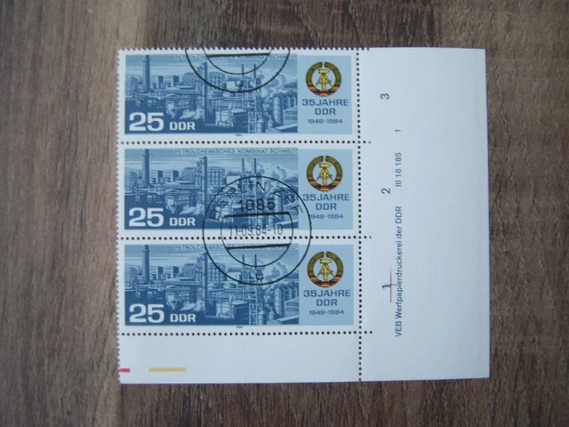 DDR; Mi.-Nr. 2895 voller Druckvermerk FN 1, gestempelt
