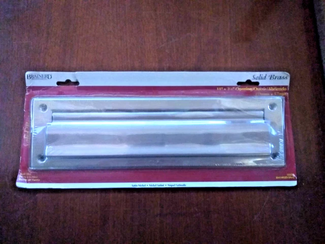 SOLID BRASS/SATIN NICKEL Mail Slot - 11" x 2 1/4" BRAINERD #BM1002D-SN-U NEW!!