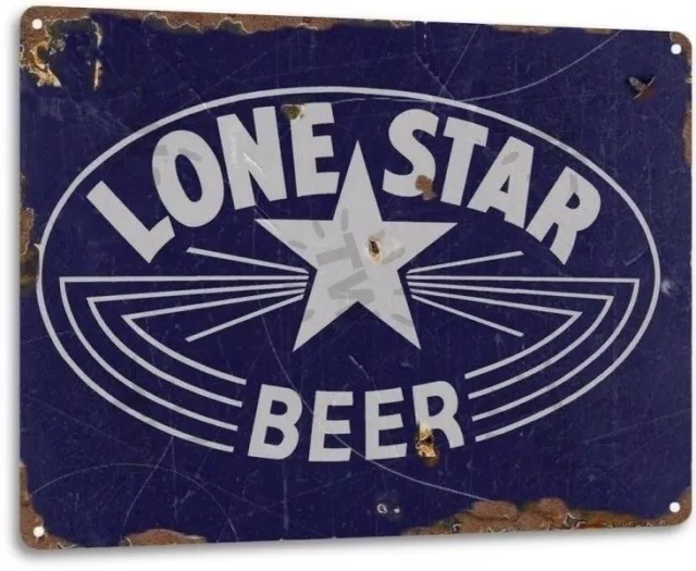 Lone Star Beer Texas Retro Weathered Wall Decor Bar Man Cave Metal Tin Sign