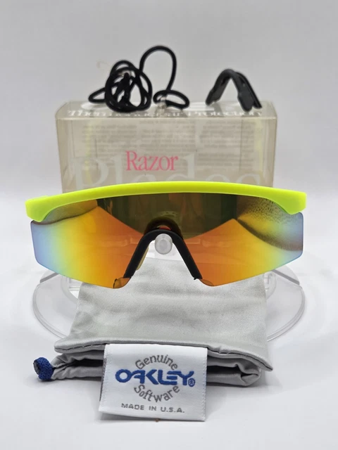 OAKLEY RAZOR BLADES Neon Yellow / Fire Iridium Rare Vintage
