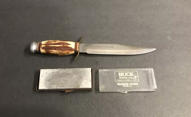 Monarch 2171 Fixed Blade Original Bowie Hunting knife & Buck Washita Sharpening
