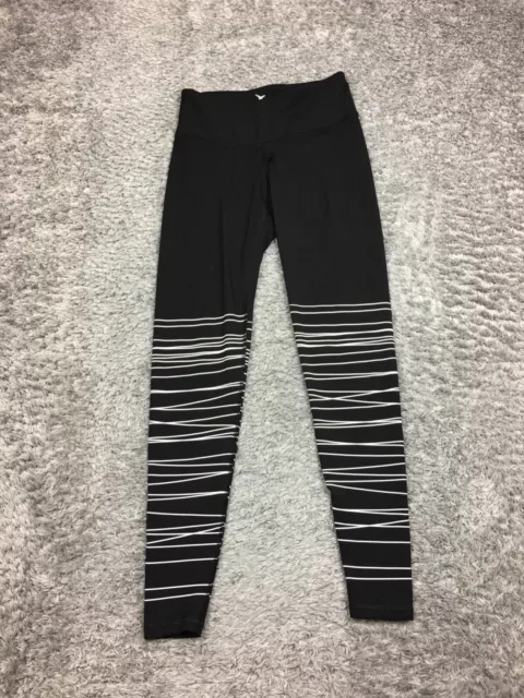 Old Navy Active Leggings Womens Size Small Black White Striped Go-Dry