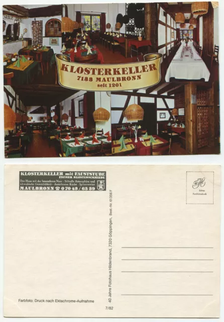 07410 - monastery cellar with fist room - Maulbronn - old postcard