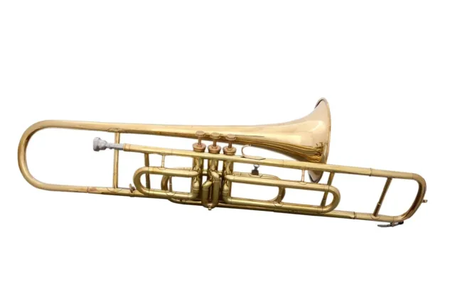 WEEKEND SALE BRAND NEW BRASS FINISH Bb FLAT TRUMBONE FREE HARD CASE+MOUTHPIECE