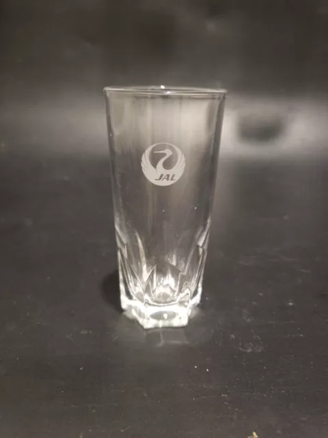 JAL Japan Airlines Vintage Mini Shot Glass 3 1/8” tall