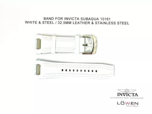 Authentic Invicta Subaqua 10161 White Leather 32.5MM Watch Band