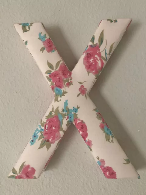 Fabric Covered Wall Letter - Pink Floral- Letter X