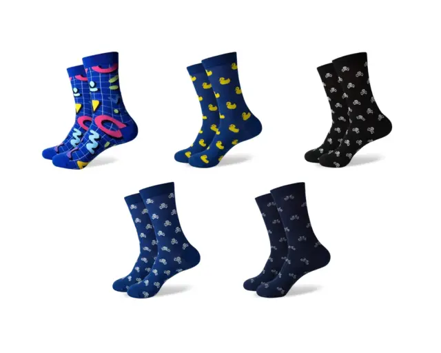 Men's Business / Casual Novelty Mid Calf Socks - Combed Cotton Size 7-12