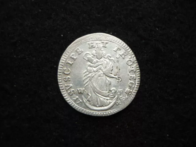 5 Kreuzer Amselme Franz évêché de Wurtzbourg 1748 rare, argent TTB/ SUP.