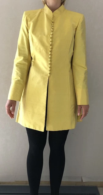 Veste Longue Pagode En Soie Sauvage Jaune - Taille 2, Marque Sauvage, Occasion Très Bon état