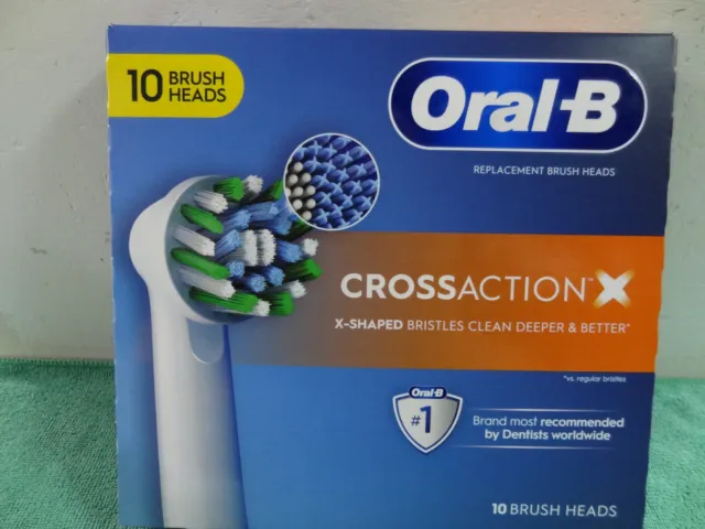 NEW Oral-B Cross Action Electric Toothbrush Replacement Brush Heads, 10 ct.