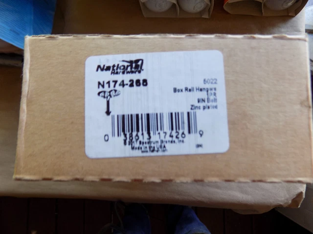 National N174-268 Box Rail Hangers. 5022. 9 in bolts Zinc Plated  Set