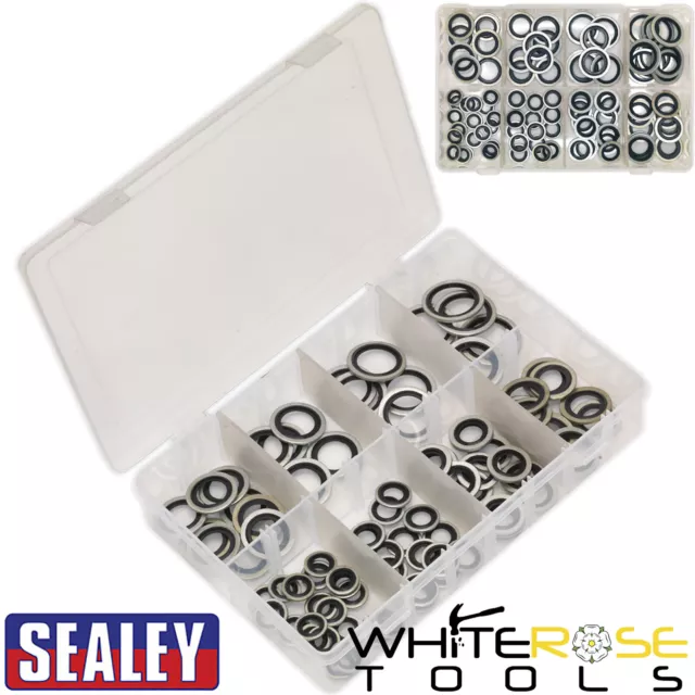 Sealey Bonded Seal (Dowty Seal) Assortment 88pc - Metric Box DIY Workshop