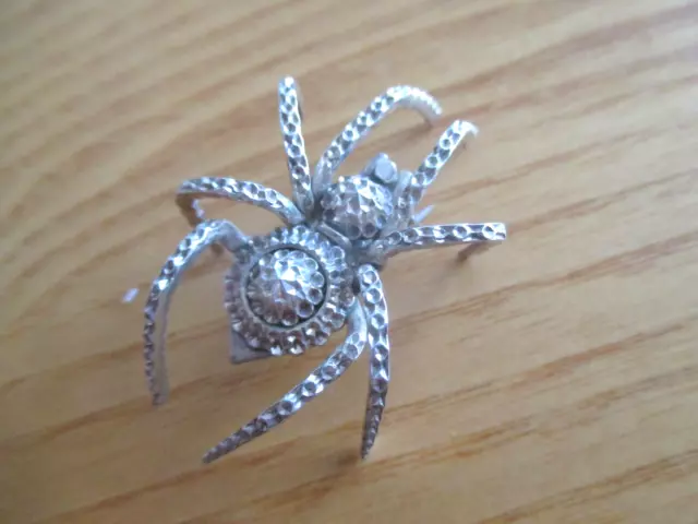 Victorian Unusual Rare Silver Spider Brooch  9.7 Grms