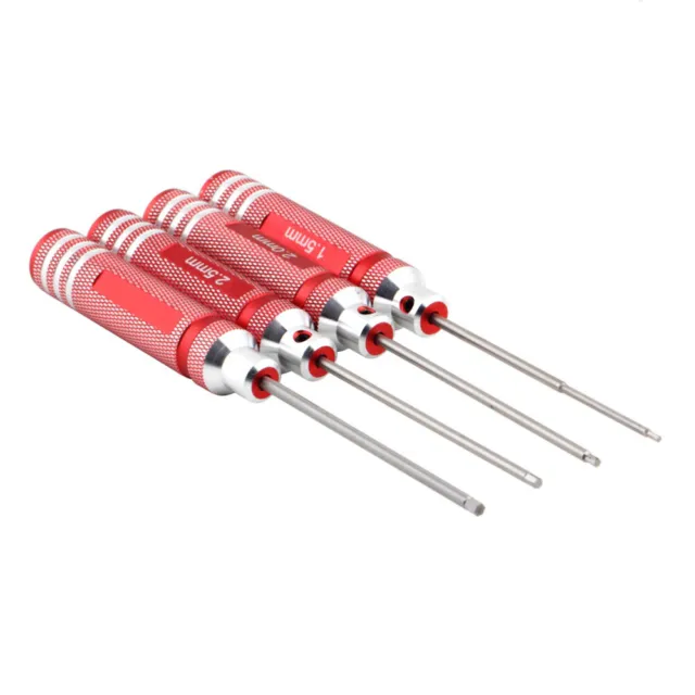 4 Pcs Metal Screwdriver Hexagon Wrench Tool Set Red Outfit Suit