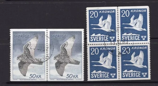 Sweden 1942/80 Birds Pair/Blocks Very Fine Used