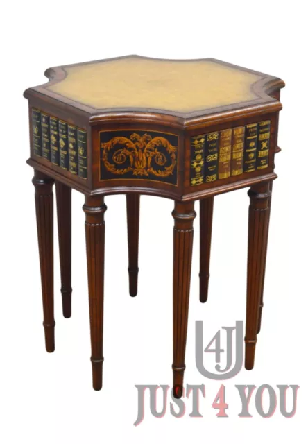 Maitland Smith Mahogany Leather Book Table