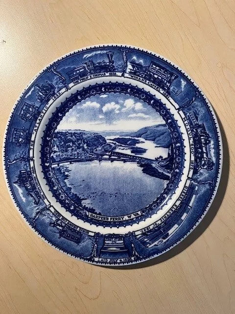 B&O Baltimore & Ohio Railroad Lamberton 10 3/8" plate Harper's Ferry WV Plate RR