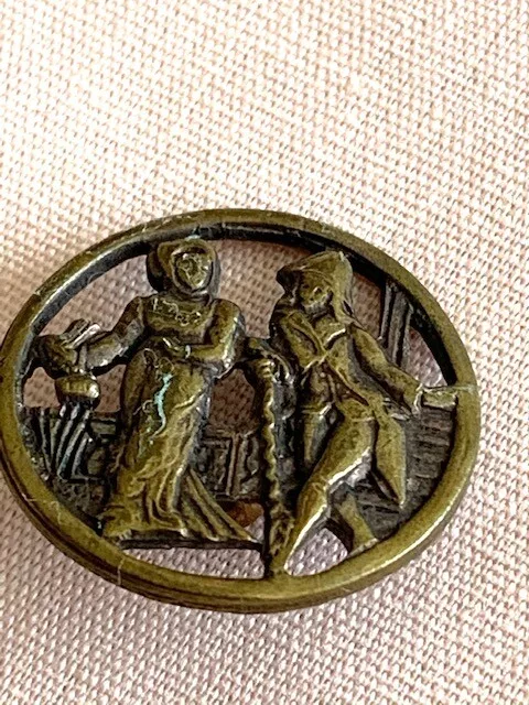 Superbe bouton ajouré, 18 mm, "Incroyable et Merveilleuse", en laiton, BE
