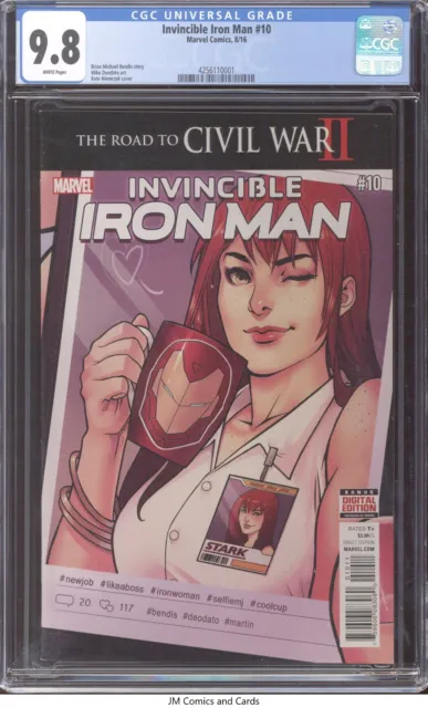 Invincible Iron Man #10 2016 CGC 9.8 White Pages - 2nd app of Riri Williams