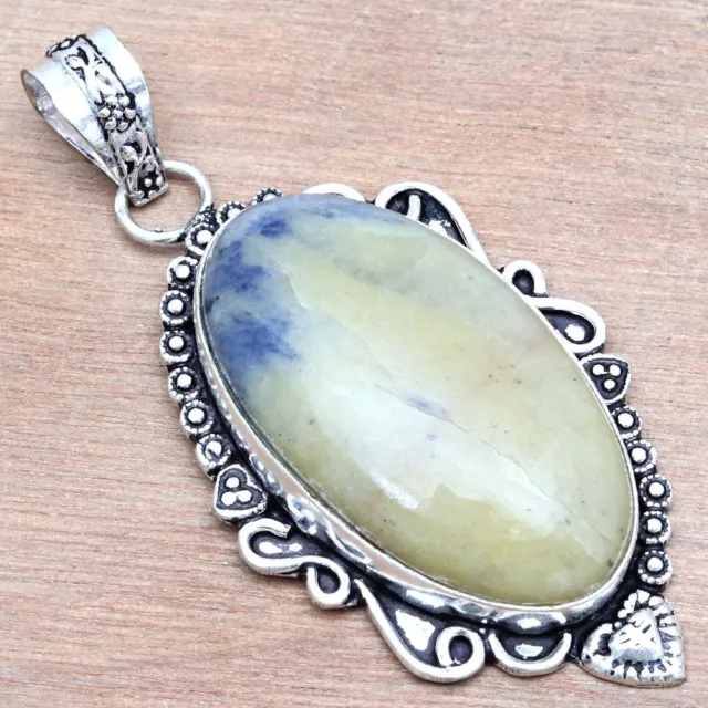 Pendant Sodalite Gemstone Gift For Her 925 Silver Jewelry 2.25"