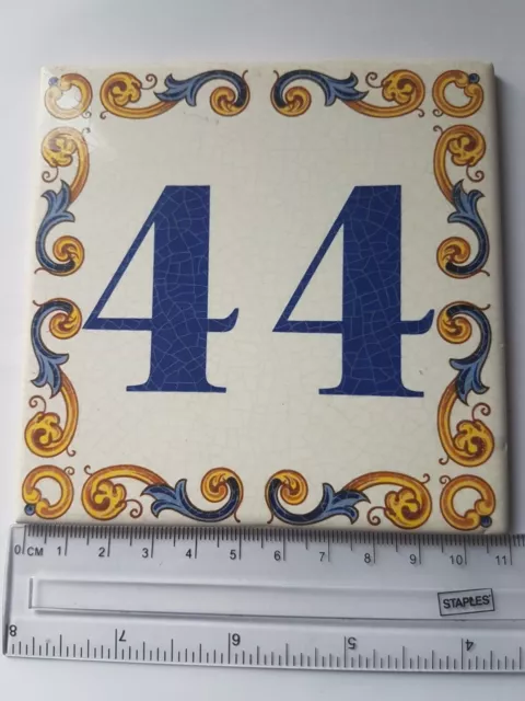 Vintage Ceramic Tiles House Number 44