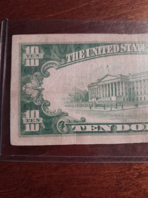 1934-A 10 Dollar Silver Certificate  Blue Seal Note #A24780265A In Holder 11