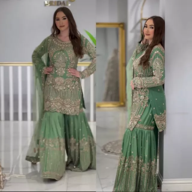 Punjabi Readymade Sharara Plazzo Salwar Kameez Suits New Pakistani Indian Women