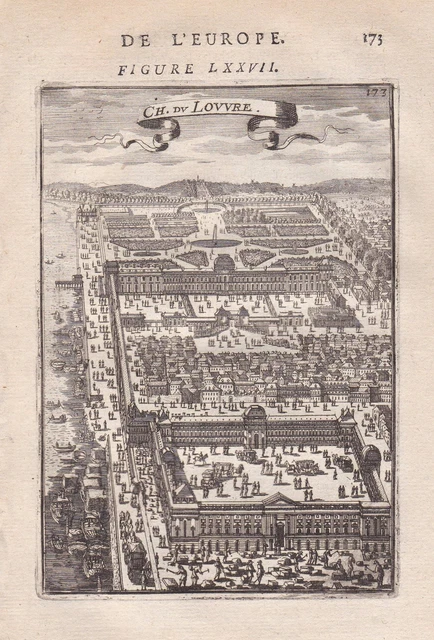Louvre Paris Museum Musée vue gravure estampe Mallet Kupferstich engraving 1683