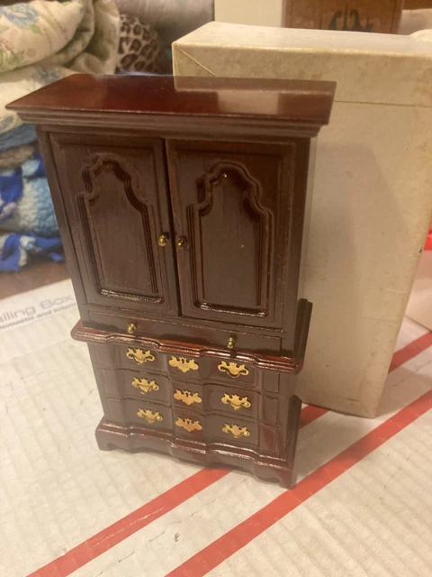 Vtg Concord Dollhouse "Museum Quality" Magnificent Burgundy Armoire #3812, Nib!!