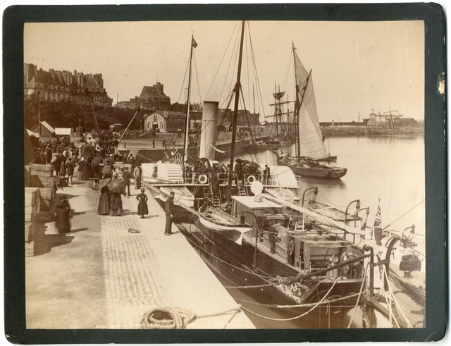 Tirage Albuminé Vintage Gare De Compiègne - Locomotives Au Départ - Photo 1885