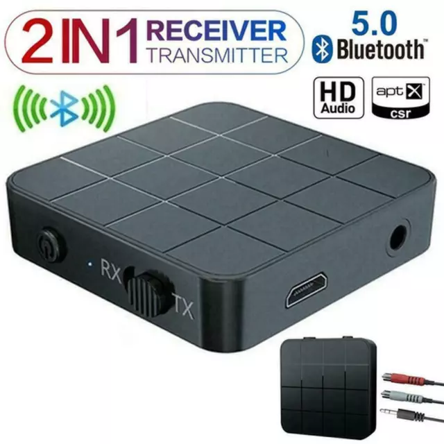 2in1 Bluetooth Compatible Transmitter Receiver Car Music Adapter--us L6H3