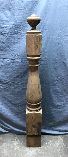 Antique Decorative Hardwood Oak Turned Newel Post 7x56 VTG Staircase 1306-23B