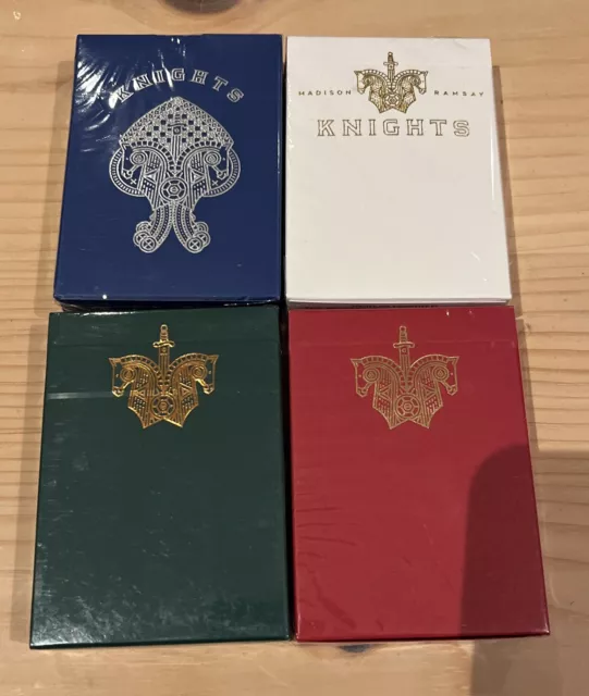 Knights Playing Cards-Madison/Ramsay Ellusionist NEW Green, Blue, Red, White 