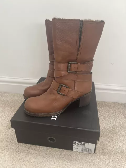 DUNE LADIES RUCHED Calf Boot Size 3 Tan Leather 60.00 PicClick UK